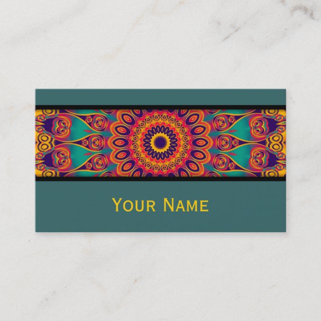 Kalejdoskop Fractal - tatuering II + din text Visitkort (Framsida)