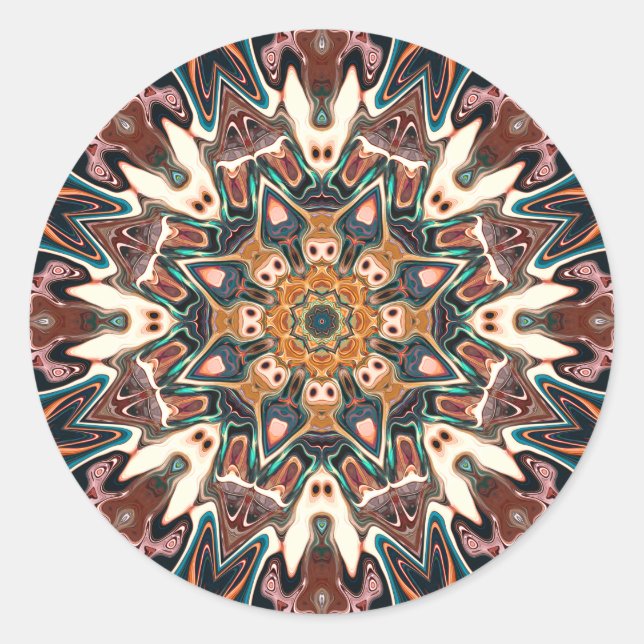 Kalejdoskop i Färg Runt Klistermärke (Framsida)