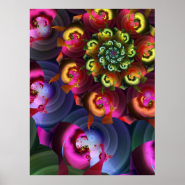 Kalejdoskop i Fractal Spiral Poster