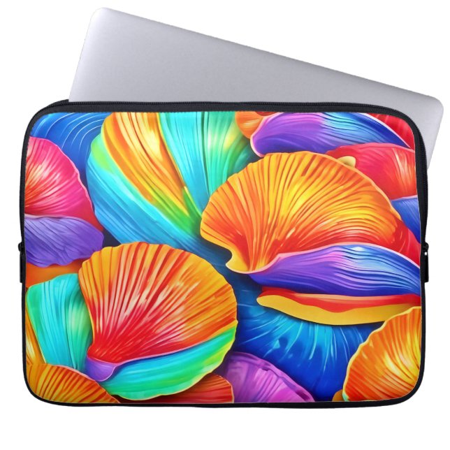 Kalejdoskop i Oceanska Snäckor Laptop Fodral (Framsidan)