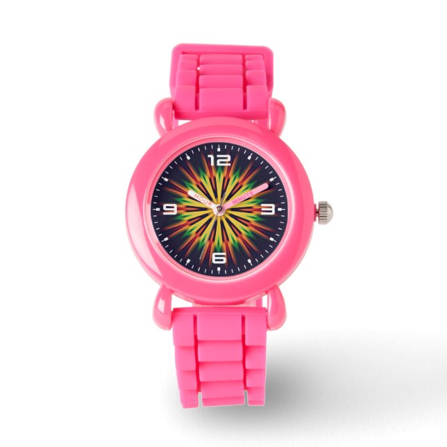 Kalejdoskop Mandala Blomma-21855 Armbandsur (Framsida)