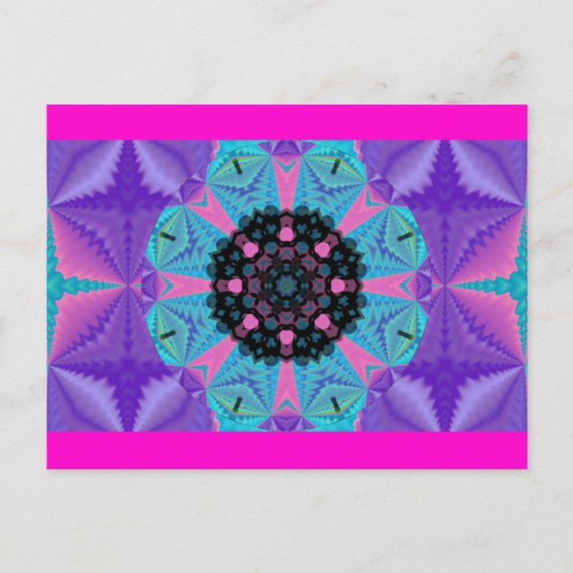 Kalejdoskopisk Mandala-vykort.2 Vykort (Framsida)