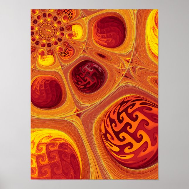 Kalejdoskopisk Orange Fraktal Poster (Framsidan)