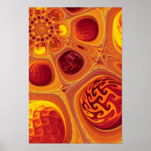 Kalejdoskopisk Orange Fraktal Poster