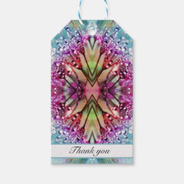 Kalejdoskopiska daggdroppar: Abstrakt blomkonst Presentetikett