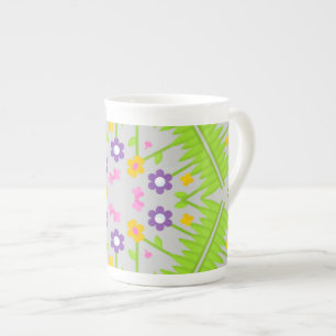 kalejdoskopiskt sömlöst blomster Mönsterdesign Benporslin Mugg