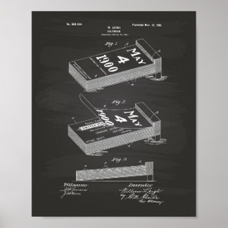 Kalendar 1901 Patent Konst Svarta tavlan Poster