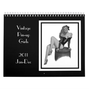 Kalendar 2 Vintage Pin-up Flickor 2011 Jan-Dec Kalender