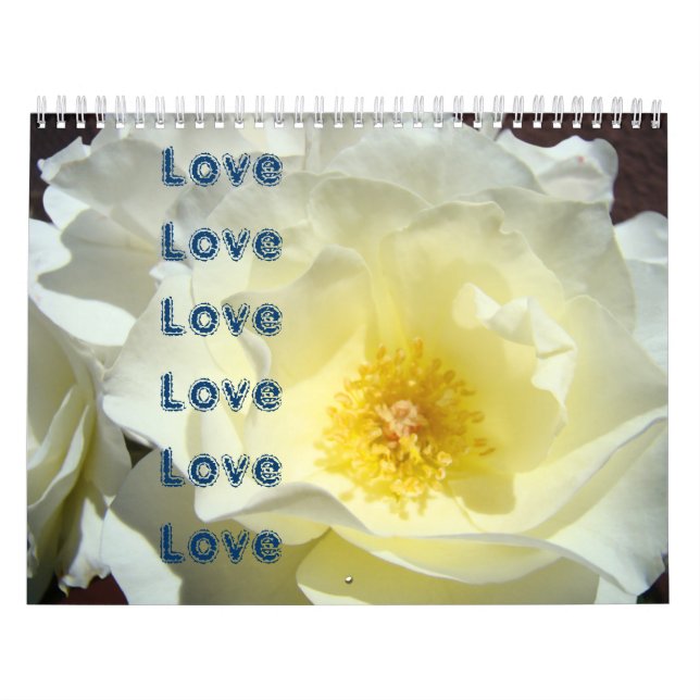 Kalendar anpassad Rosa Blommor Kärlek Kärlek Kärle Kalender (Omslag)
