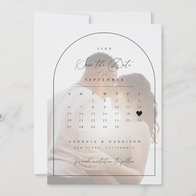 Kalendar för kära Spara datum-anmälan Datumet (Framsida)