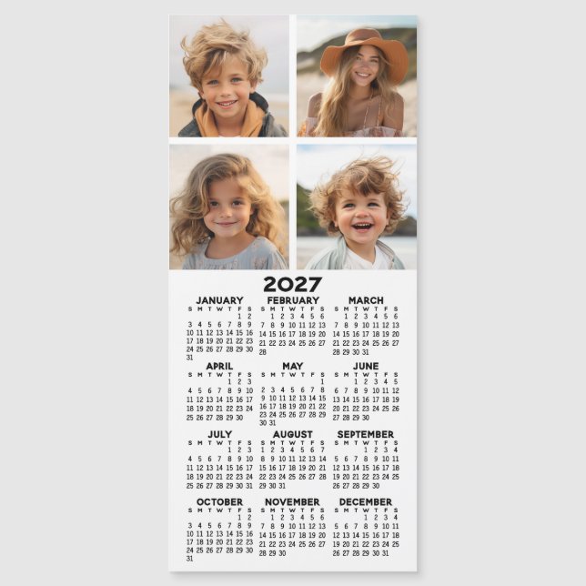 Kalendar med 4 Foto Collage - Modern Magnet (Framsida)