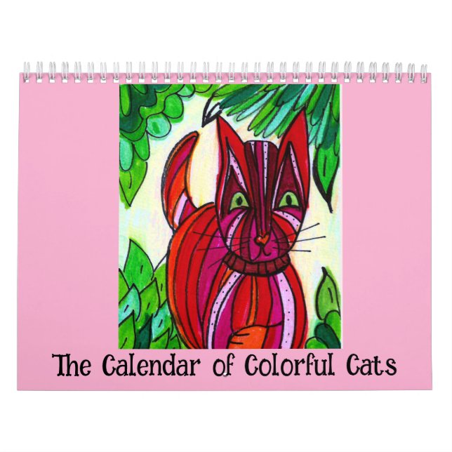 Kalendar med färgglada katter kalender (Omslag)