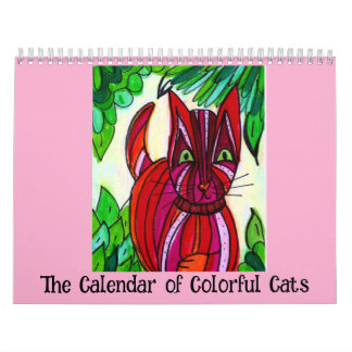 Kalendar med färgglada katter kalender