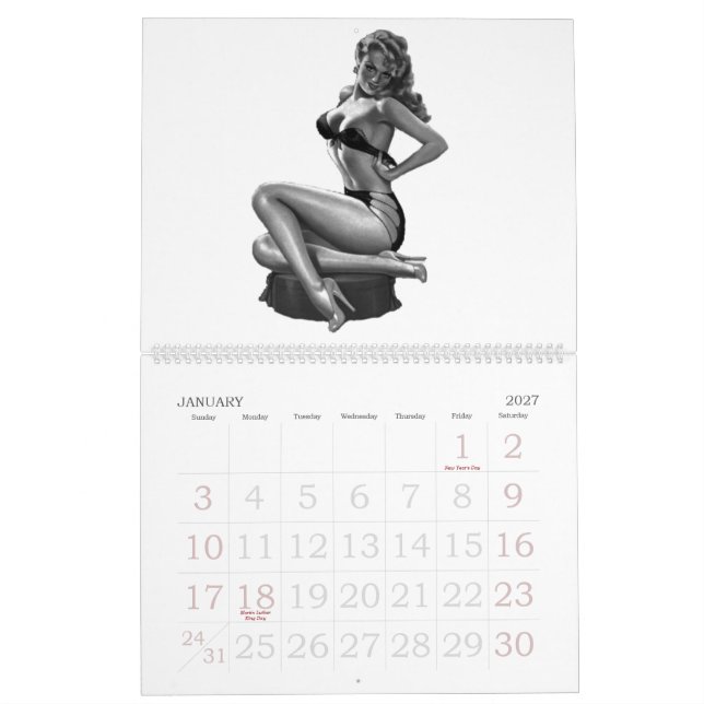 Kalendar Vintage Pin-up Flickor 13 Bilder Kalender (Jan 2027)
