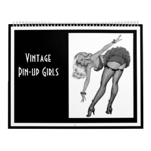 Kalendar Vintage Pin-up Flickor 14 Bilder Feb-Jan Kalender