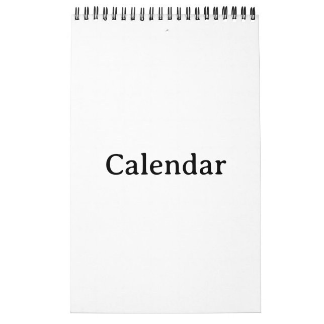 Kalender | 11" x 7" Enkel sida Liten Svart (Omslag)