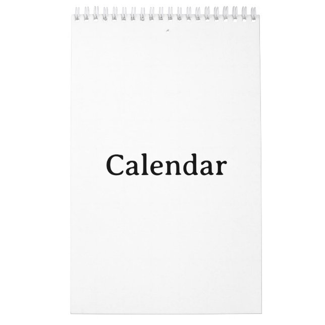 Kalender | 11" x 7" Enkel sida Liten Vit (Omslag)