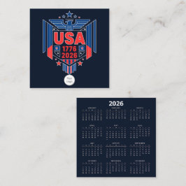 Kalender 1776-2026 USA Fyrkantigt Visitkort