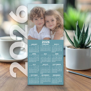Kalender 1 Fotokollage - kan redigera blått kort