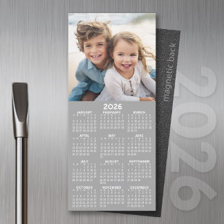 Kalender 1 Fotokollage - kan redigera Grått