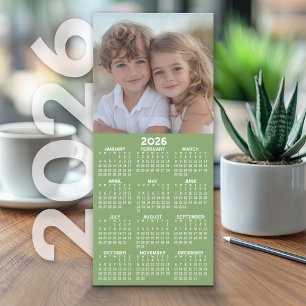 Kalender 1 Fotokollage - Kan redigera Grönt - kort