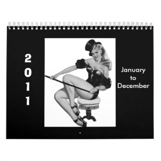 Kalender 1 Vintage-stift 2011 Jan-Dec