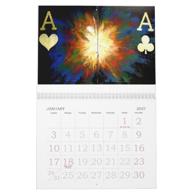 KALENDER 2010 FÖR DEKOR FÖR POKERKONSTKASINO (Jan 2027)