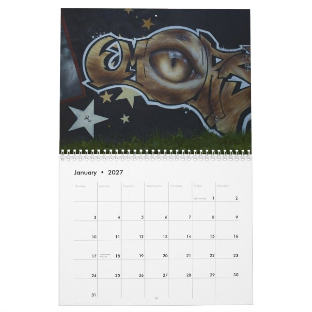 Kalender 2010 för grafittigatakonst (Jan 2027)