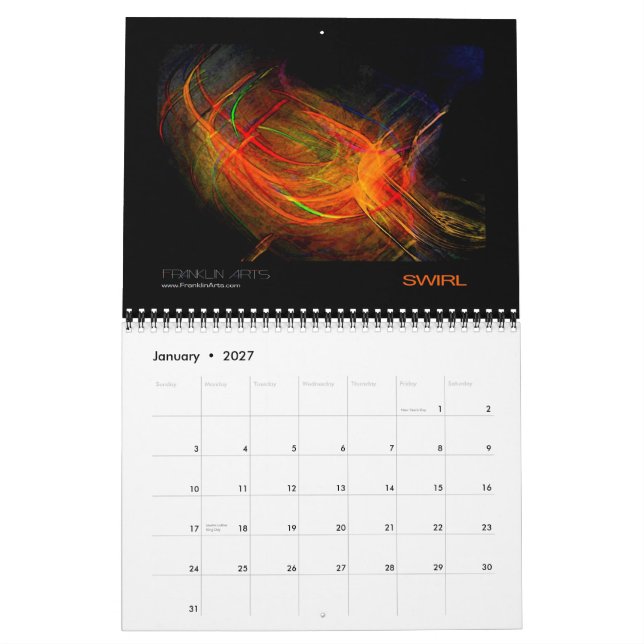 Kalender 2010 för konst för Franklin konster (Jan 2027)