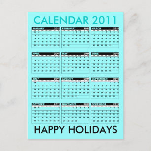Kalender 2011 glad helgvykortblått helg vykort