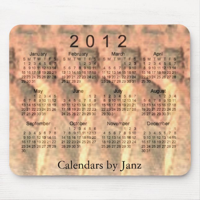 kalender 2012 3D Musmatta (Framsidan)