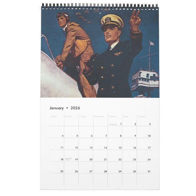 Kalender 2012 för vintagevärldskrigaffisch (Jan 2026)