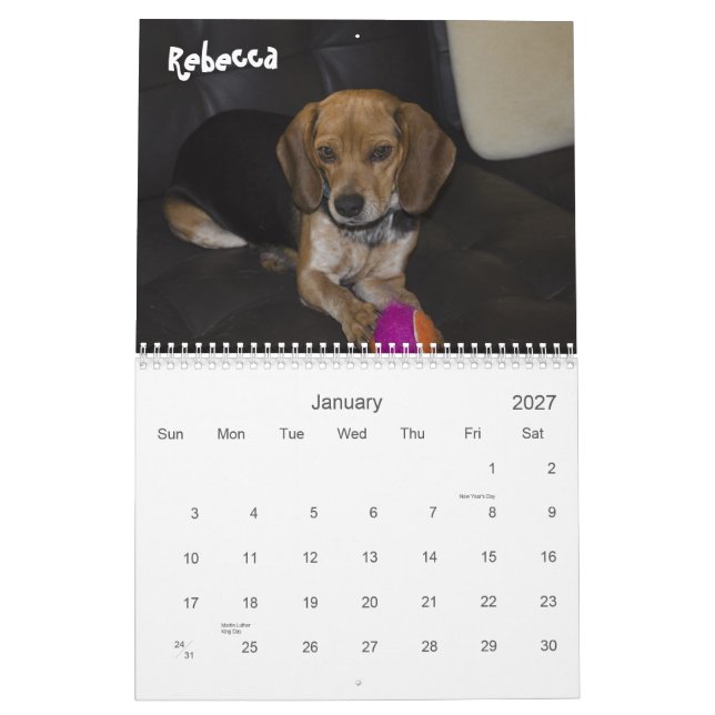 Kalender 2013 för Atlanta Beaglerädding (Jan 2027)