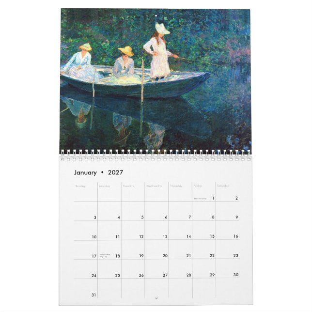 Kalender 2013 för Monets kvinnakonst (Jan 2027)