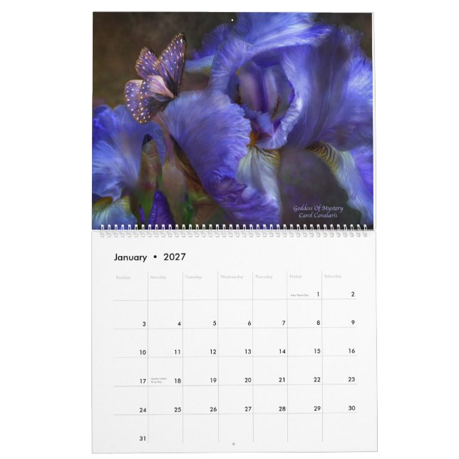 Kalender 2014 för konst för Irisessamling 1 (Jan 2027)