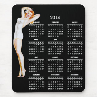 Kalender 2014 med vintageutvikningsflickan musmatta