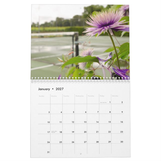 Kalender 2015:  Bilder av tennis (Jan 2027)