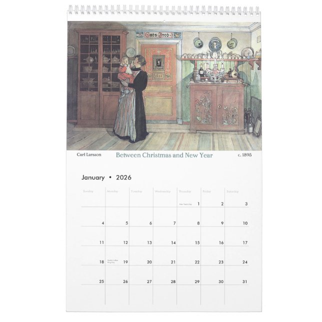 Kalender 2015 för Carl Larsson mat- och familjkök (Jan 2026)