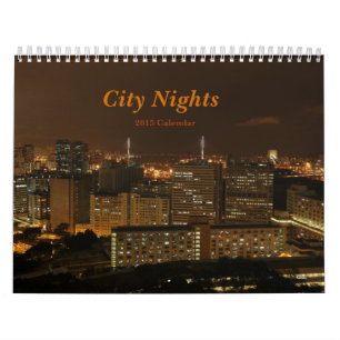 Kalender 2015 för stad på nätterna