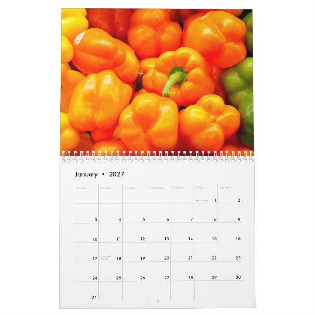 Kalender 2015 - frukt och Veggies (Jan 2027)