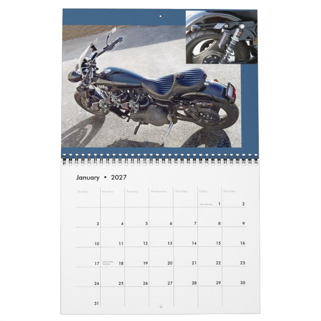 Kalender 2016 för Feuling W3-motorcykel (Jan 2027)