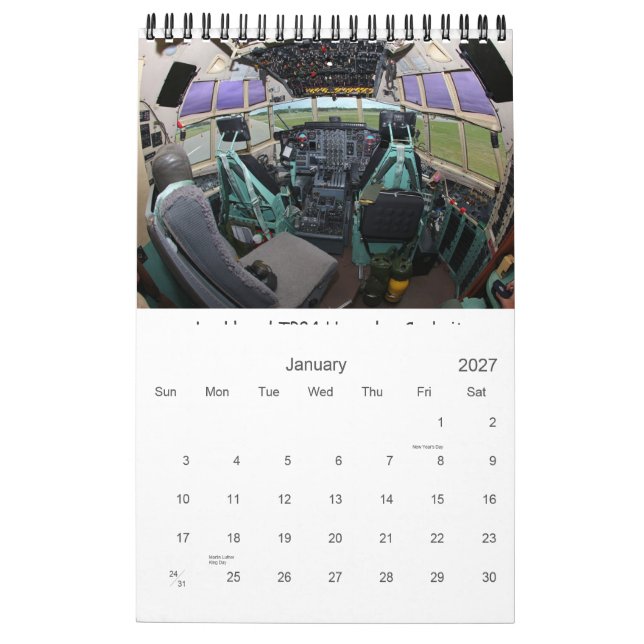 Kalender 2016 för klassikerflygplancockpit (Jan 2027)