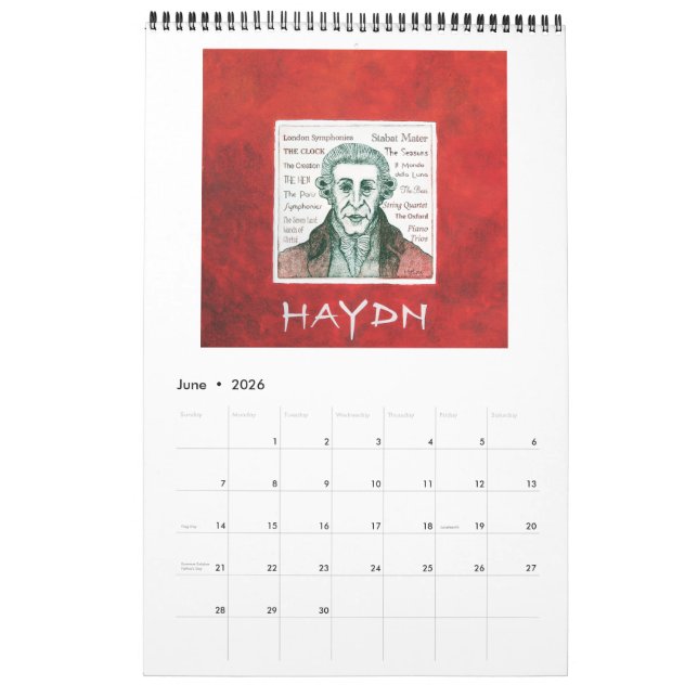 Kalender 2016 - Klassiska pianokompositörer (Jun 2026)