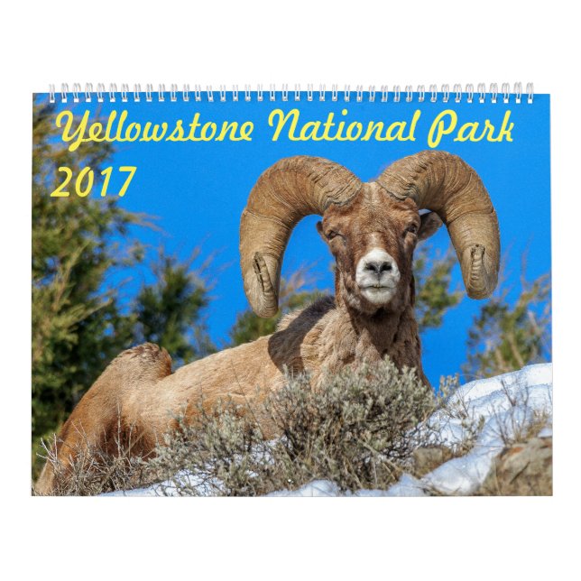 Kalender 2017 för Yellowstone nationalparkvägg (Omslag)