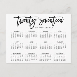 Kalender 2017 Modern typografi Vykort