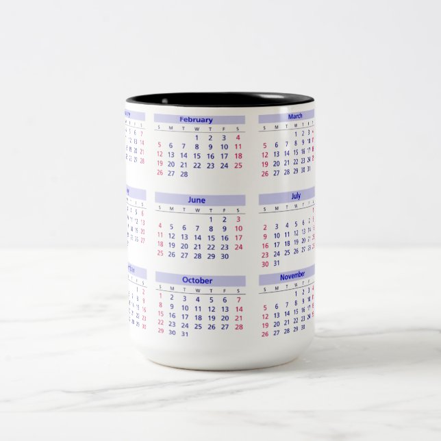 Kalender 2017 Två-Tonad mugg (Center)