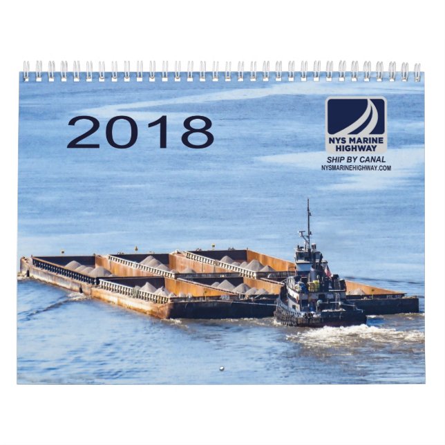 Kalender 2018 av huvudvägbogserbåtar & pråmar för (Omslag)