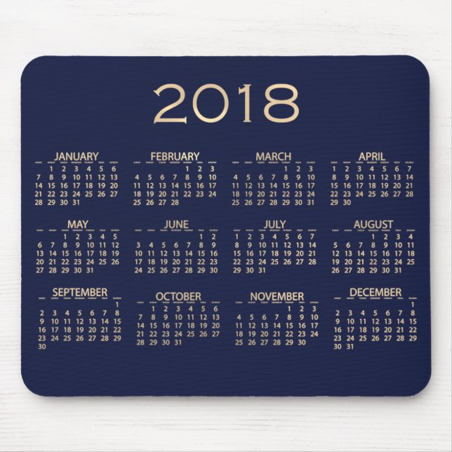 Kalender 2018: Blåflottan Sepia Guld Musmatta (Framsidan)