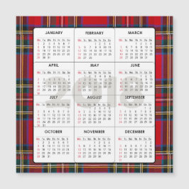 Kalender 2018 kvadrerar den magnetiska tartanen