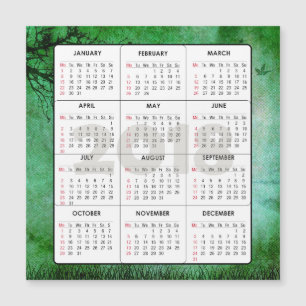 Kalender 2018 kvadrerar magnetisk naturgrönt